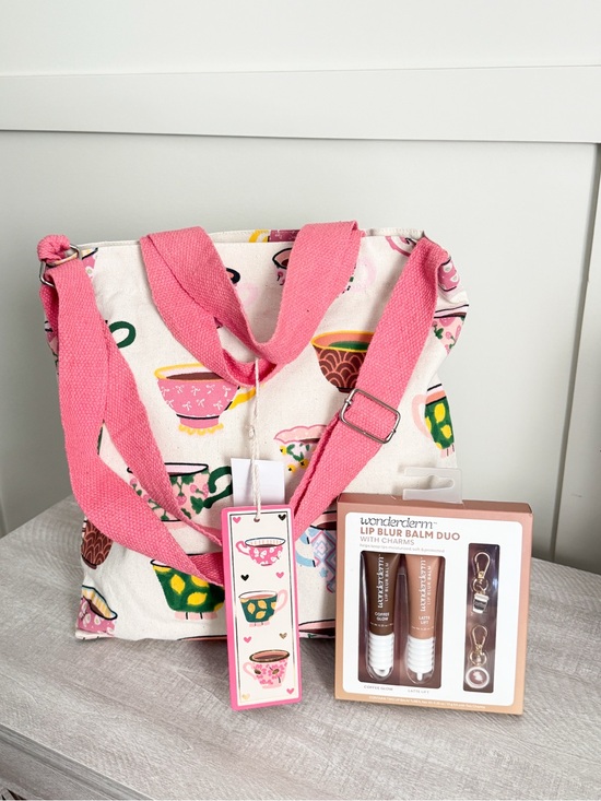 Wonderderm Other - Coffee Lover Gift Set Tote, Lip Balm Duo, Charms & Bookmark NWT
